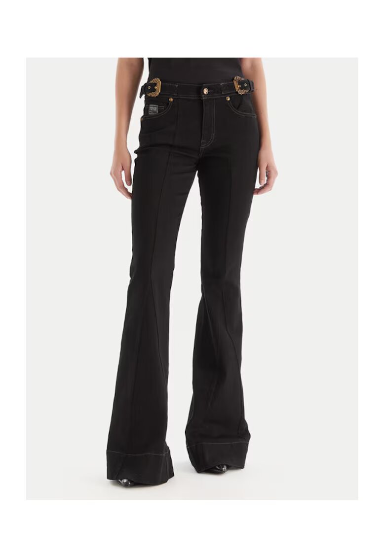 Versace Jeans Couture Дамски дънки със средна талия - черни