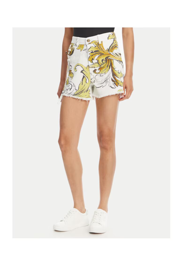 Versace Jeans Couture Дамски къси блузи бял/жълт