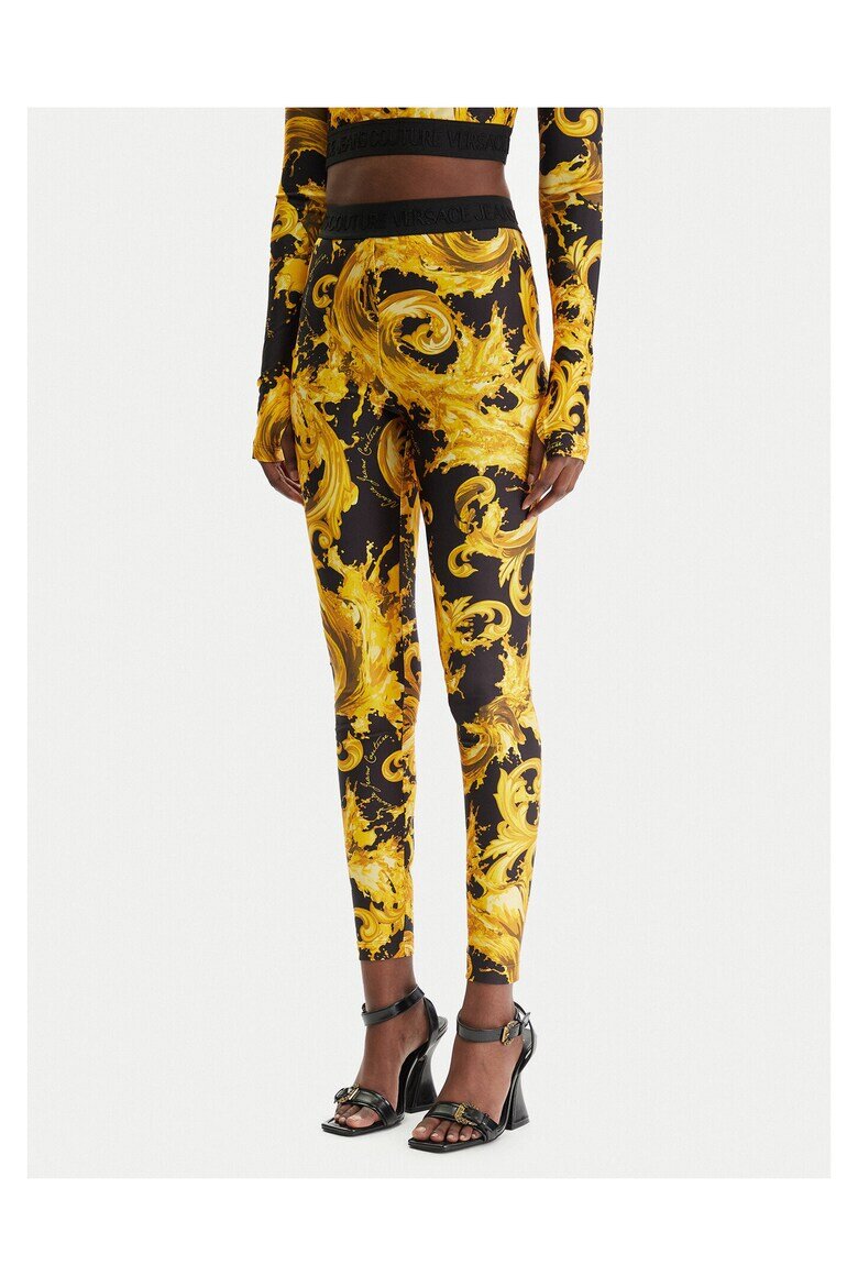 Versace Jeans Couture Дамски клин Черен Полиестер Златист
