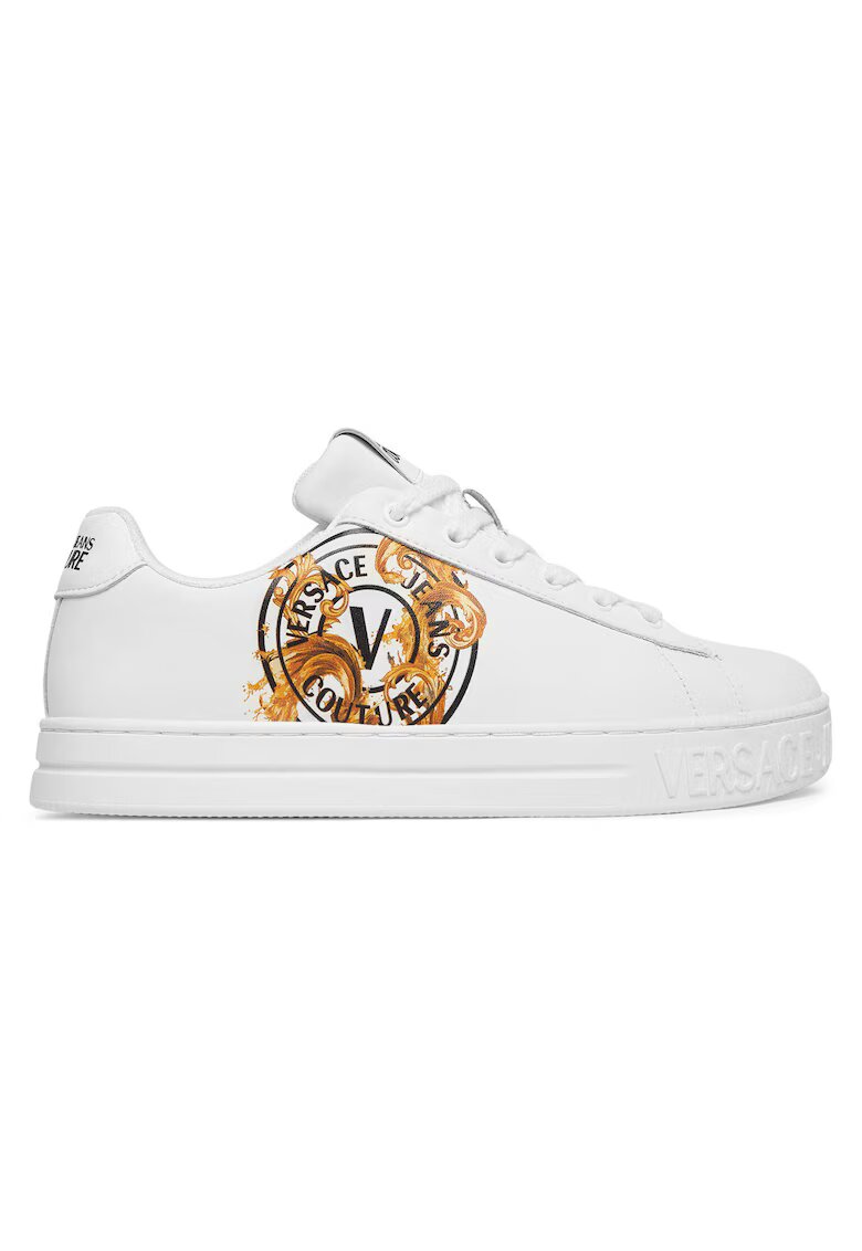 Versace Jeans Couture Дамски маратонки - естествена кожа - бели - синтетичен материал