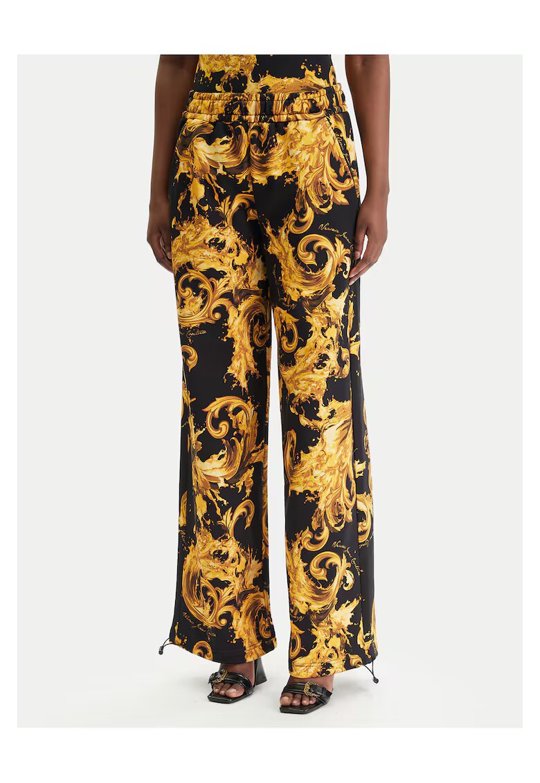 Versace Jeans Couture Дамски панталон - памук - черен/златист