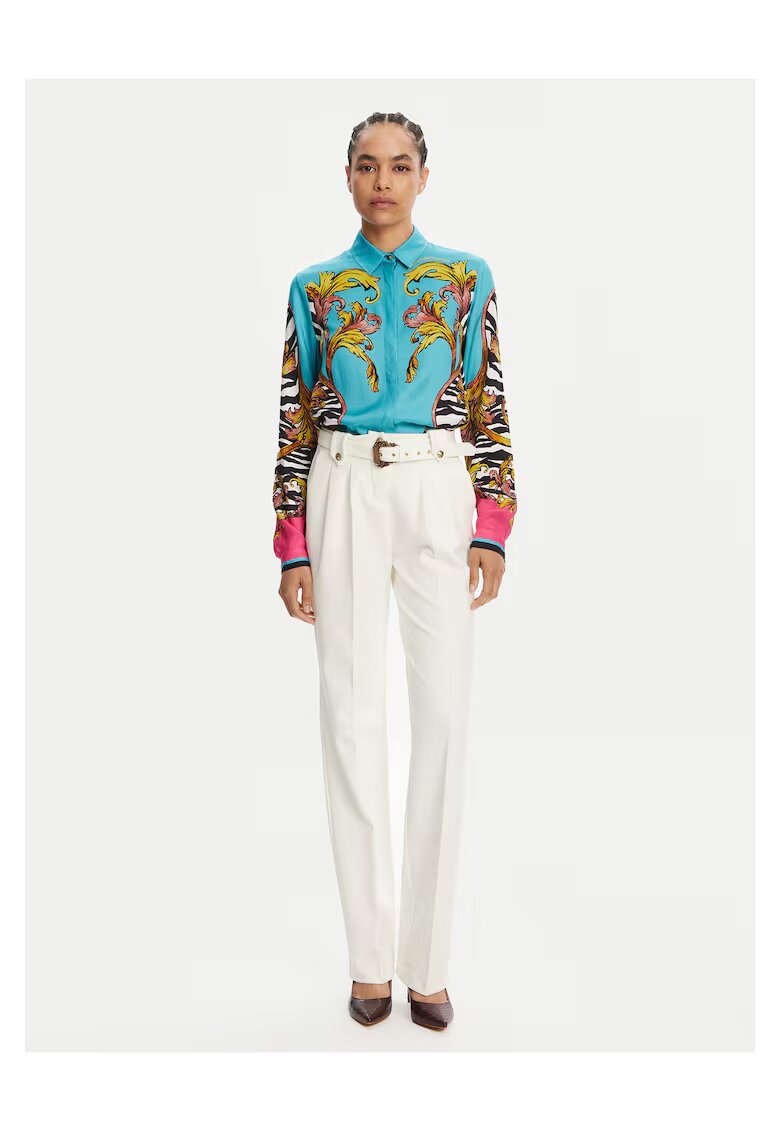 Versace Jeans Couture Дамски панталони бели - плат