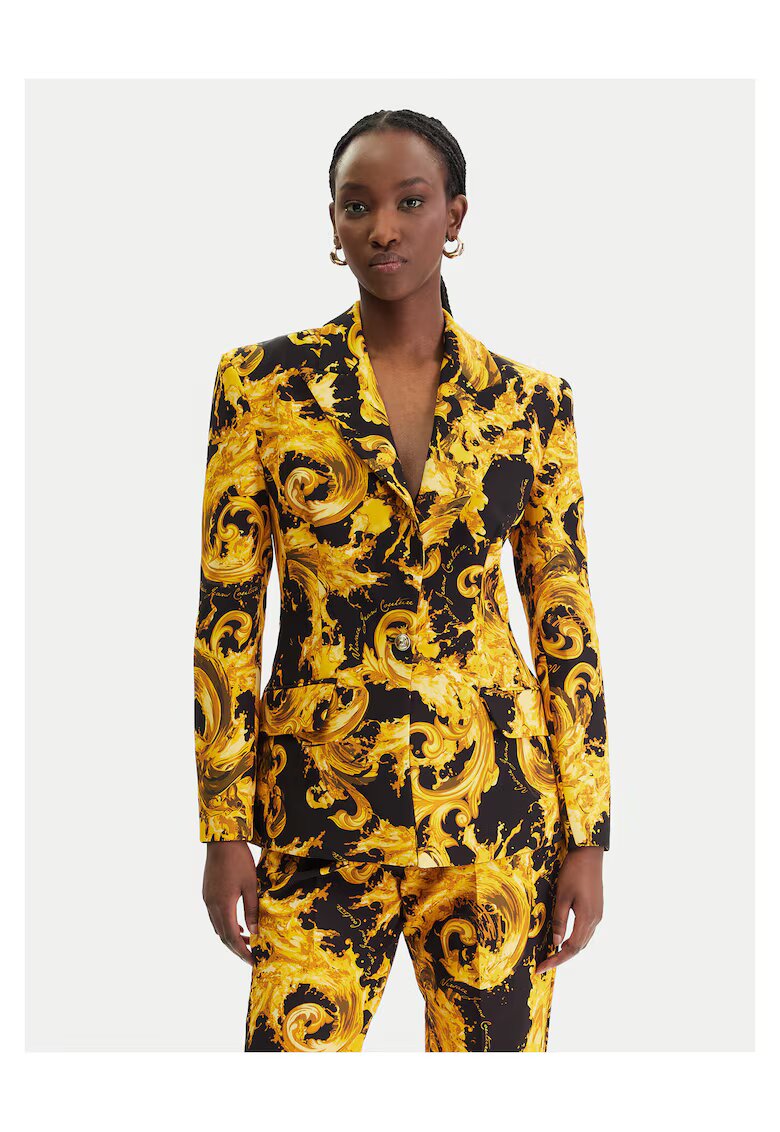 Versace Jeans Couture Дамско сако - втален модел - черно - полиестер - Черен/Жълт