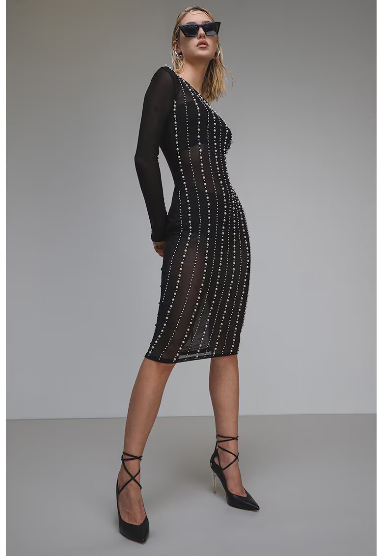 Versace Jeans Couture Ефирна рокля - Слонова кост/Черен