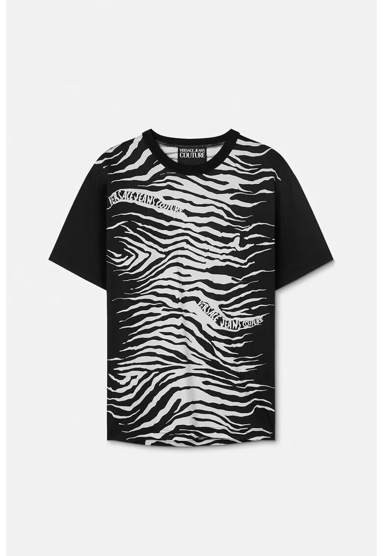 Versace Jeans Couture Извънгабаритно трико с животински принт - Черен