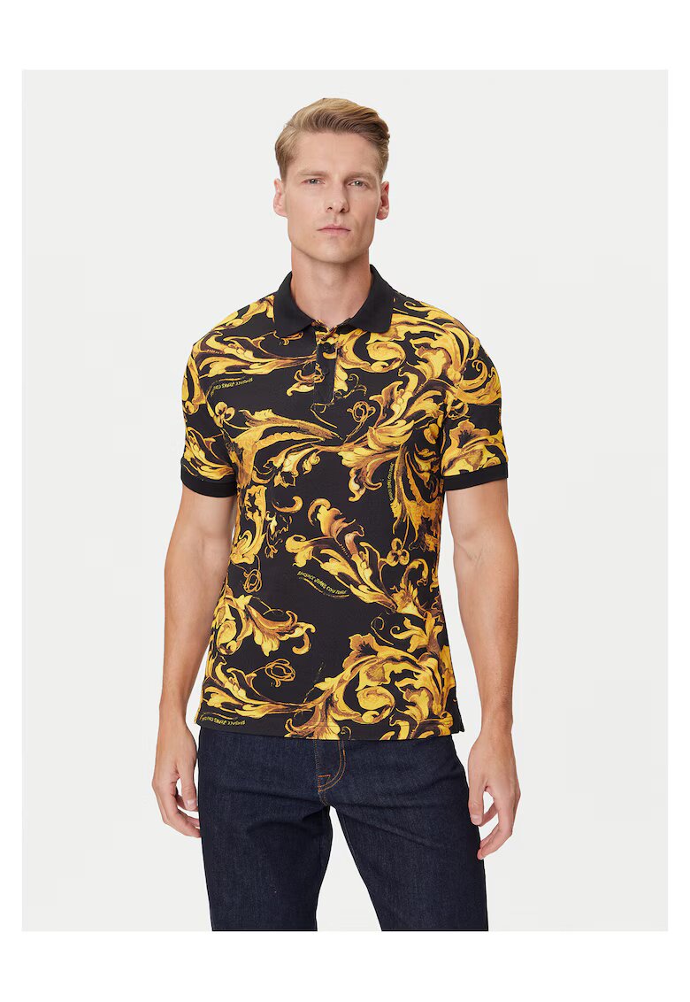 Versace Jeans Couture Мъжка тениска черен/жълт - памук