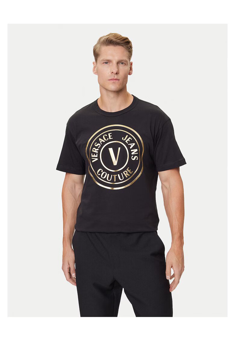 Versace Jeans Couture Мъжка тениска черно/златисто - памук