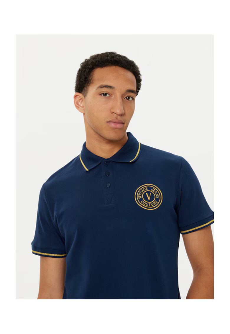 Versace Jeans Couture Мъжка тениска тъмносиня - 100% памук