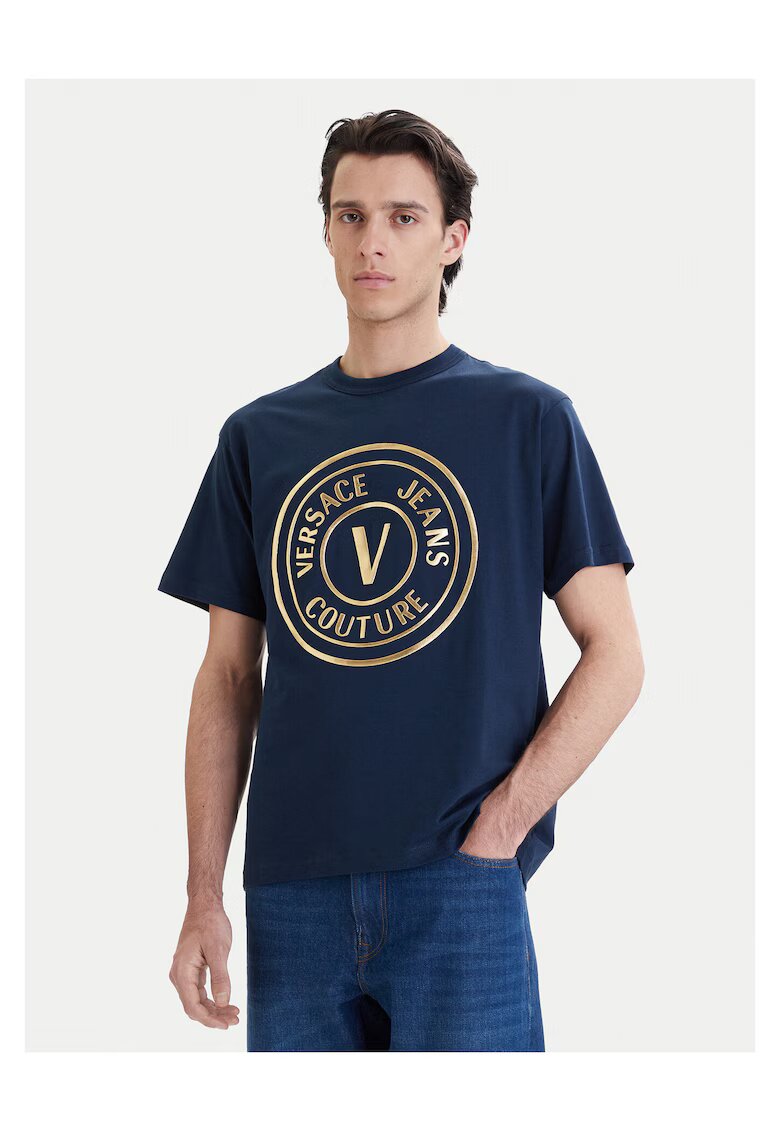 Versace Jeans Couture Мъжка тениска - тъмносиня - от памук