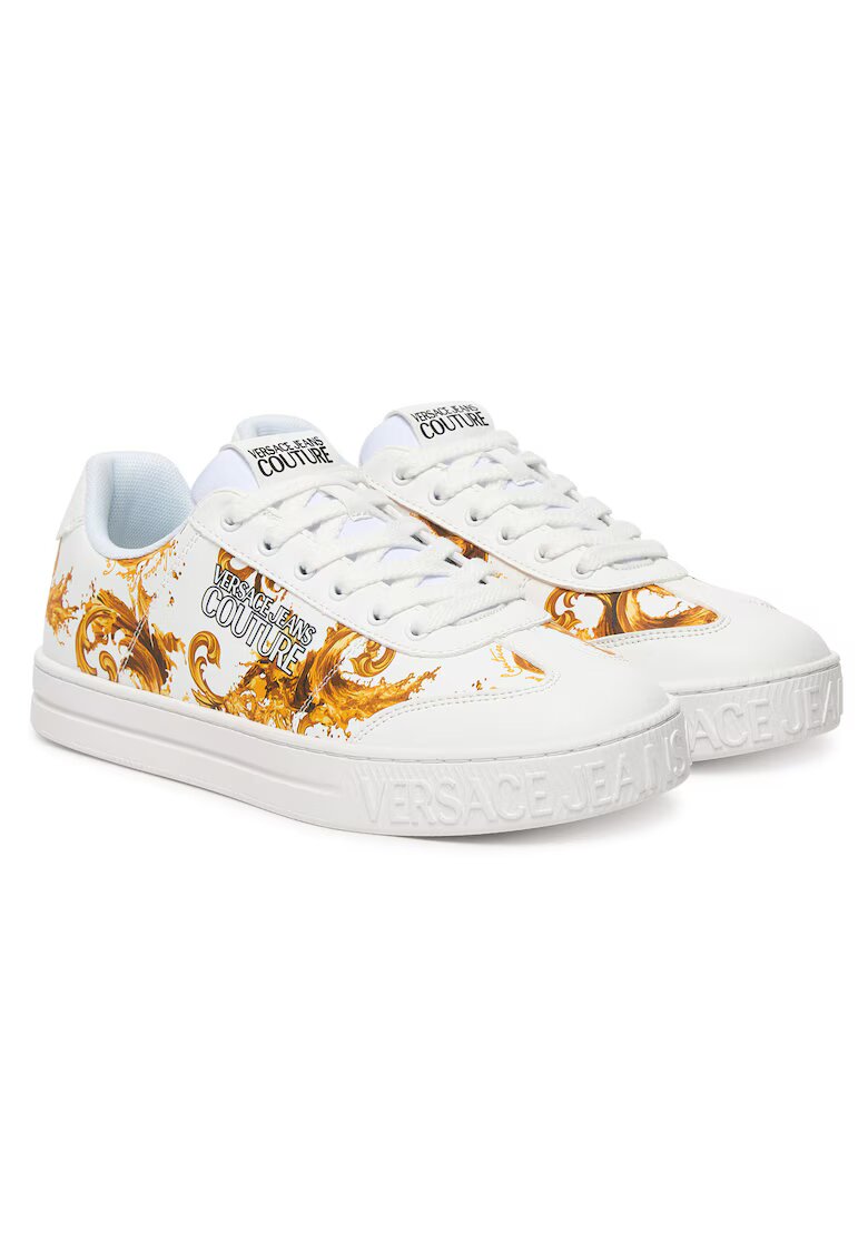 Versace Jeans Couture Мъжки кецове - 80YA3SK6 ZSE04 - естествена кожа - бели