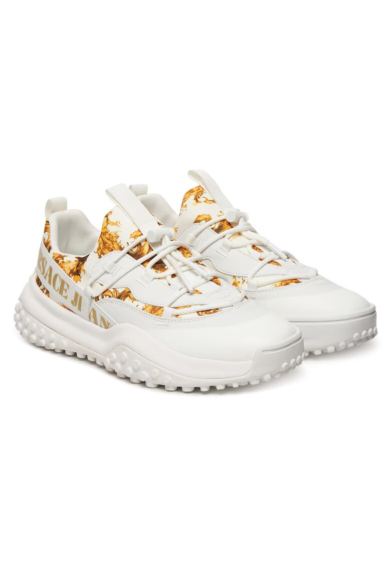 Versace Jeans Couture Мъжки кецове - текстил - бяло злато
