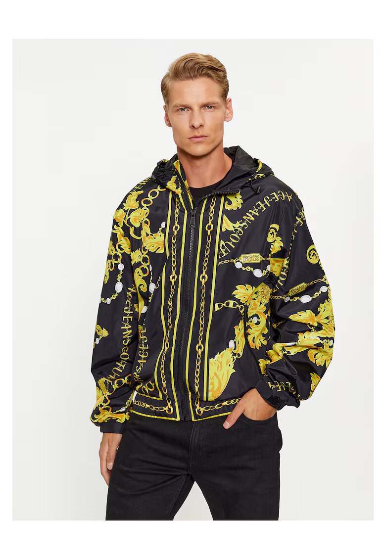 Versace Jeans Couture Мъжко преходно яке черно-жълто - лек материал