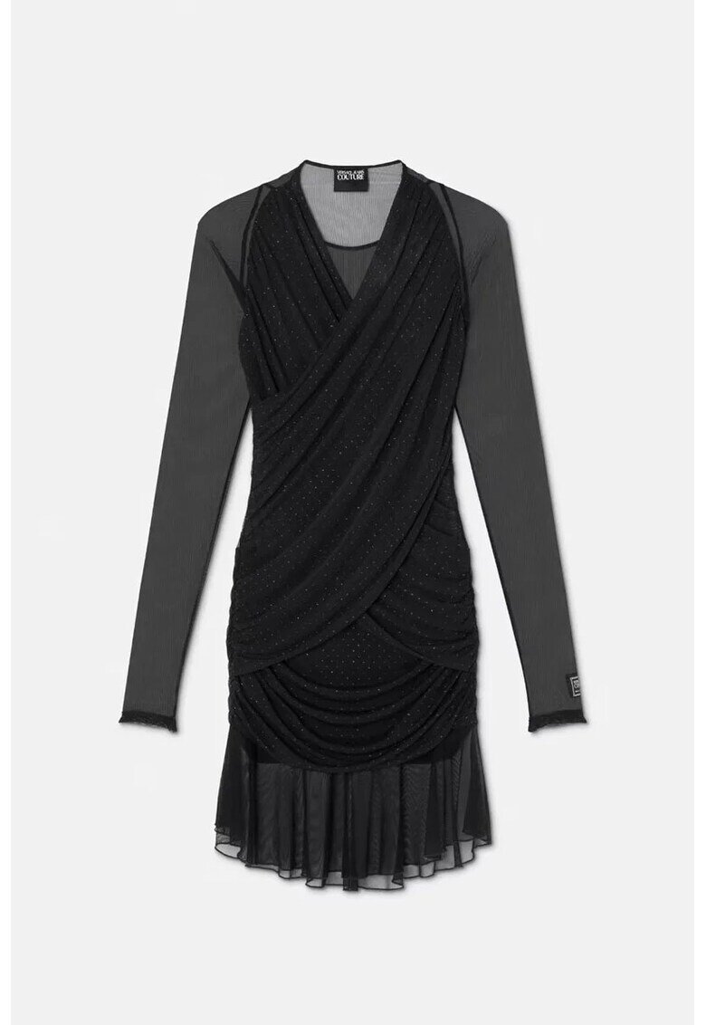 Versace Jeans Couture Мини рокля от тюл - Черен