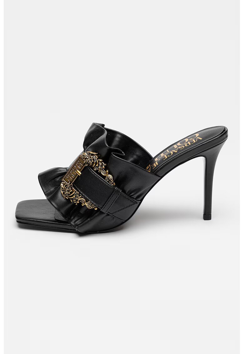 Versace Jeans Couture Сандали от еко кожа с декоративна тока