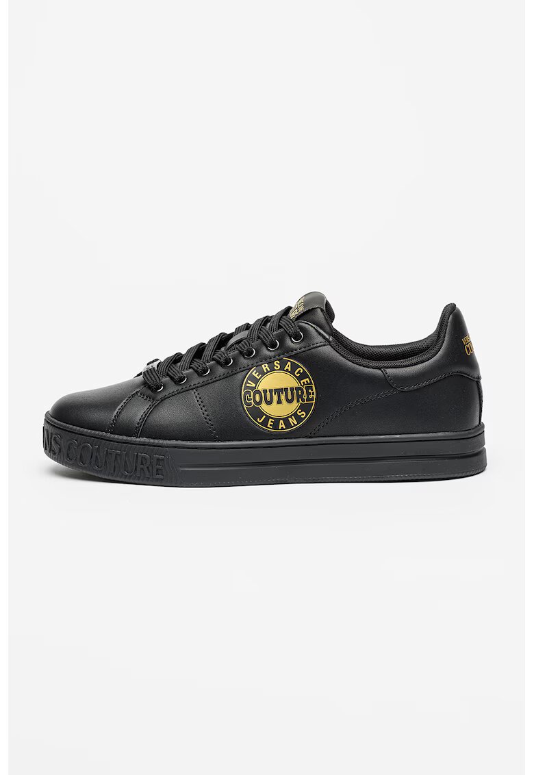 Versace Jeans Couture Спортни обувки Court от кожа и еко кожа с лого - Златист/Черен