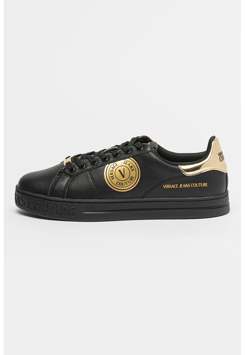 Versace Jeans Couture Спортни обувки от еко кожа с лого - Златист/Черен