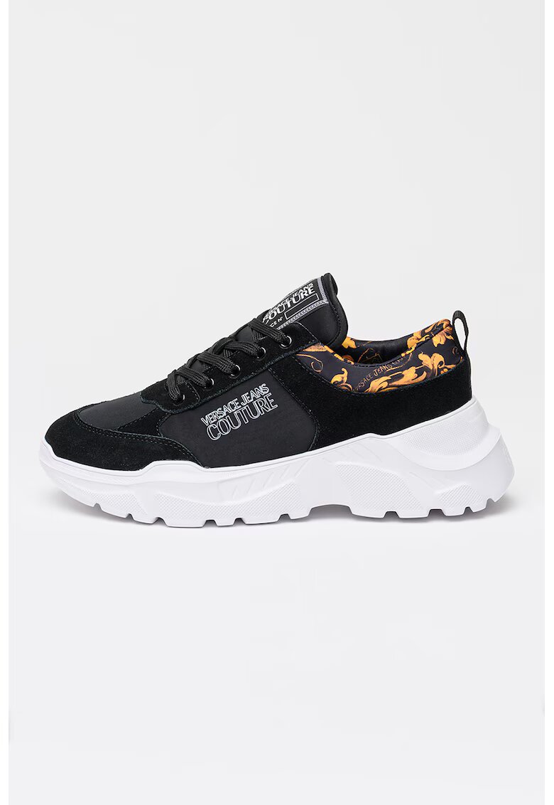 Versace Jeans Couture Спортни обувки от велур и текстил - Черен
