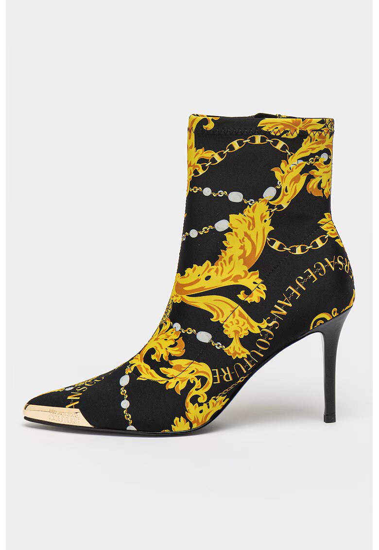 Versace Jeans Couture Текстилни боти с ток стилето - Черен/Жълт