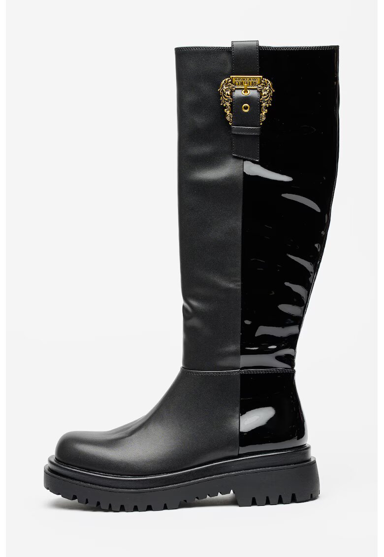 Versace Jeans Couture Високи ботуши от еко кожа с тока и цип