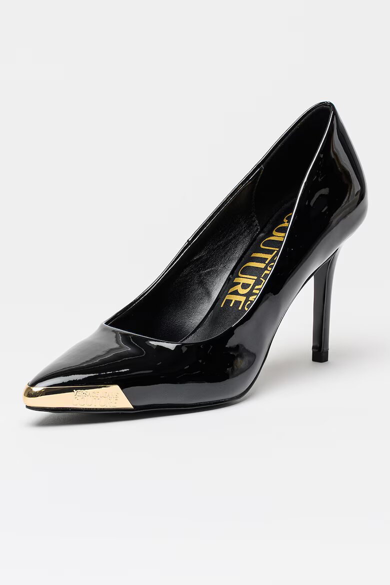 Versace Jeans Couture Заострени обувки от еко кожа Черен