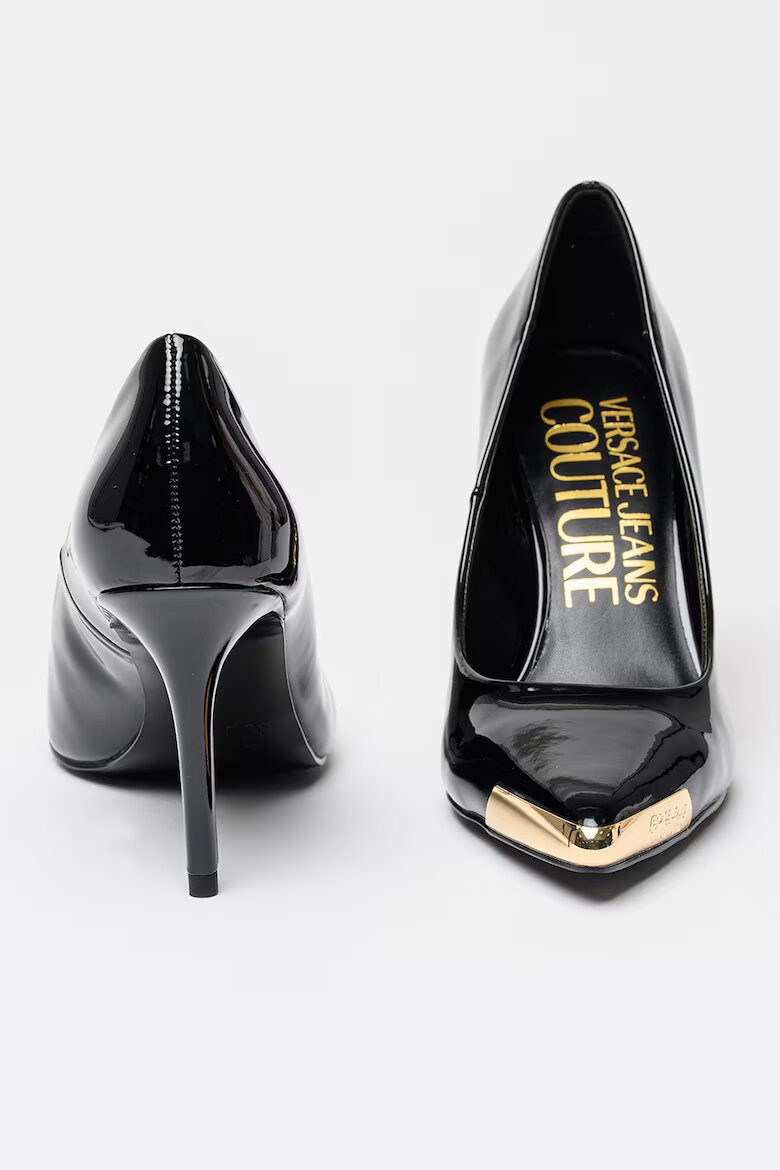 Versace Jeans Couture Заострени обувки от еко кожа Черен