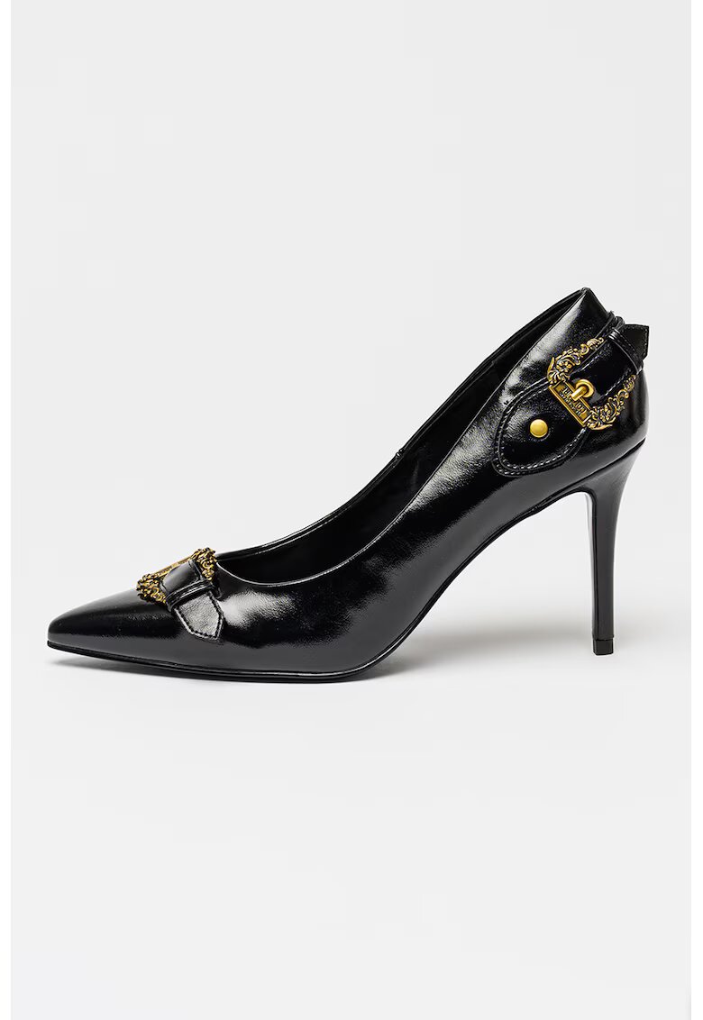 Versace Jeans Couture Заострени обувки с декоративни токи - Черен