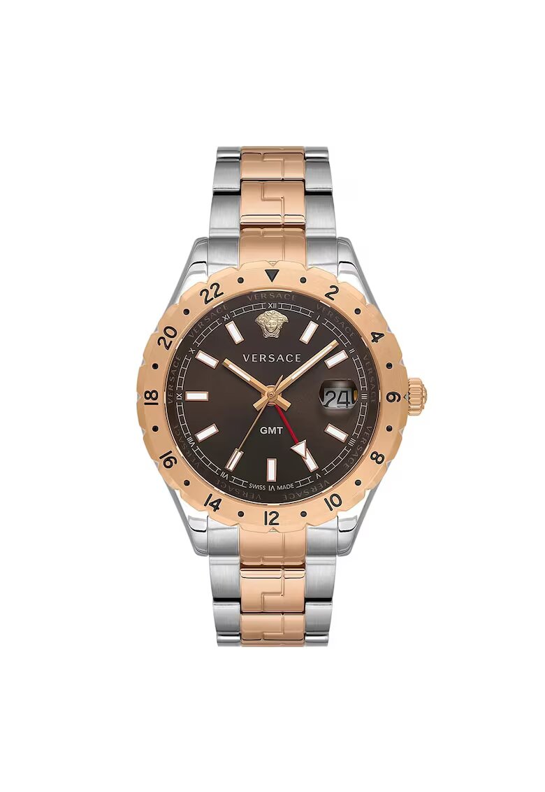 Versace Мъжки часовник модел V11040015 - 42мм - златна метална каишка - кафяв циферблат