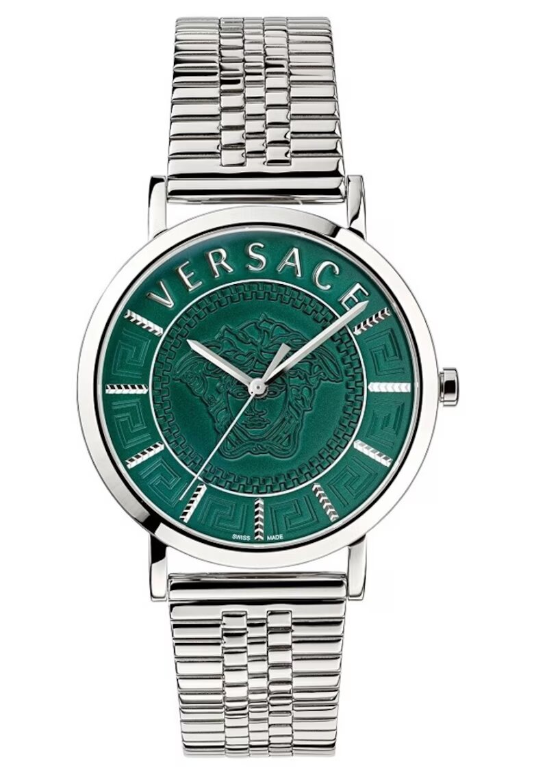 Versace Мъжки часовник V-Essential - метален - 40 мм - 5 АТМ - сребрист/зелен