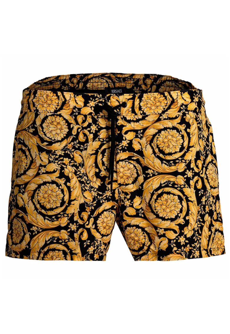 Versace Плувни шорти Barocco с лого - Жълт