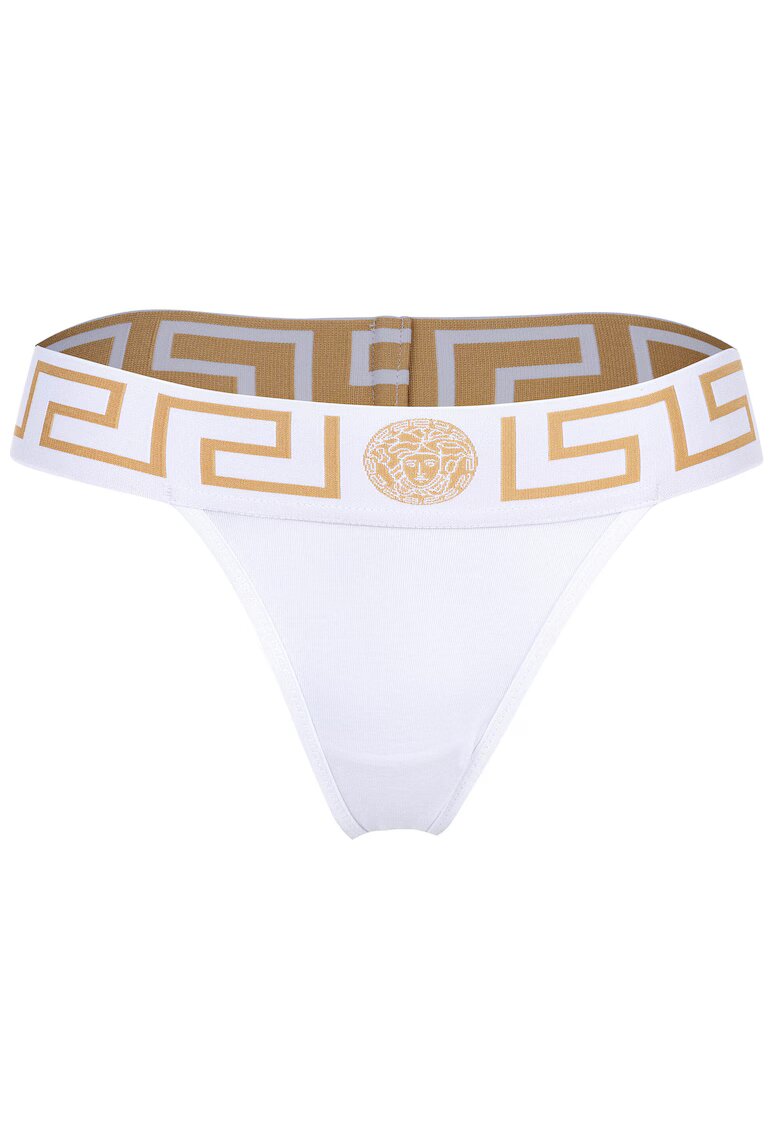 Versace Танга Topeka с лого на талията - Бял