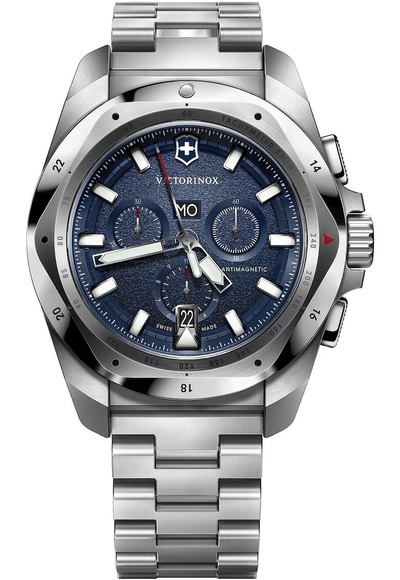 Victorinox Часовник за мъже I.N.O.X. Chrono - неръждаема стомана - син циферблат - 200м водоустойчивост - 45мм