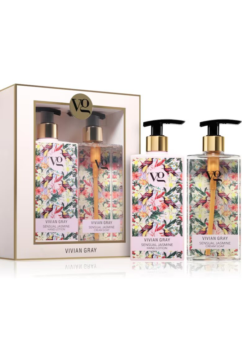 Vivian Gray Подаръчен комплект Sensational Sensual Jasmine течен сапун 350 мл крем за ръце 350 мл приятен аромат