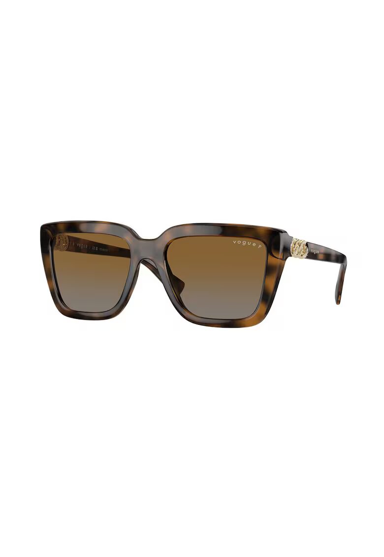 VOGUE EYEWEAR Квадратни слънчеви очила с поляризация - Черен/Кафяв