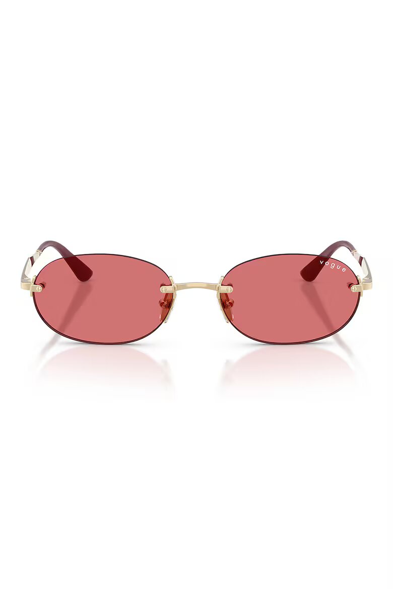 VOGUE EYEWEAR Овални слънчеви очила с метална рамка Златист/Бордо