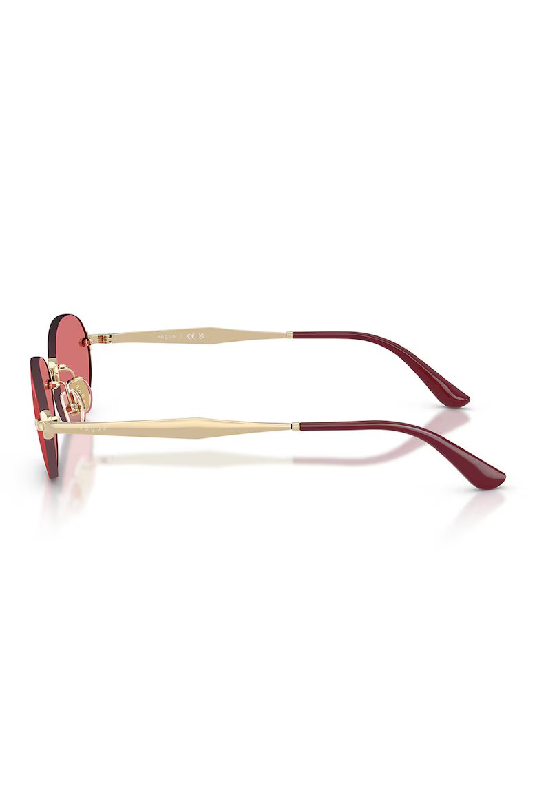 VOGUE EYEWEAR Овални слънчеви очила с метална рамка Златист/Бордо