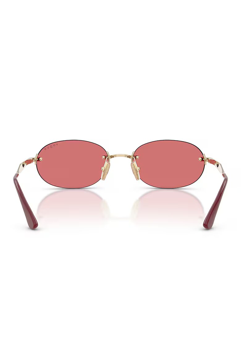 VOGUE EYEWEAR Овални слънчеви очила с метална рамка Златист/Бордо