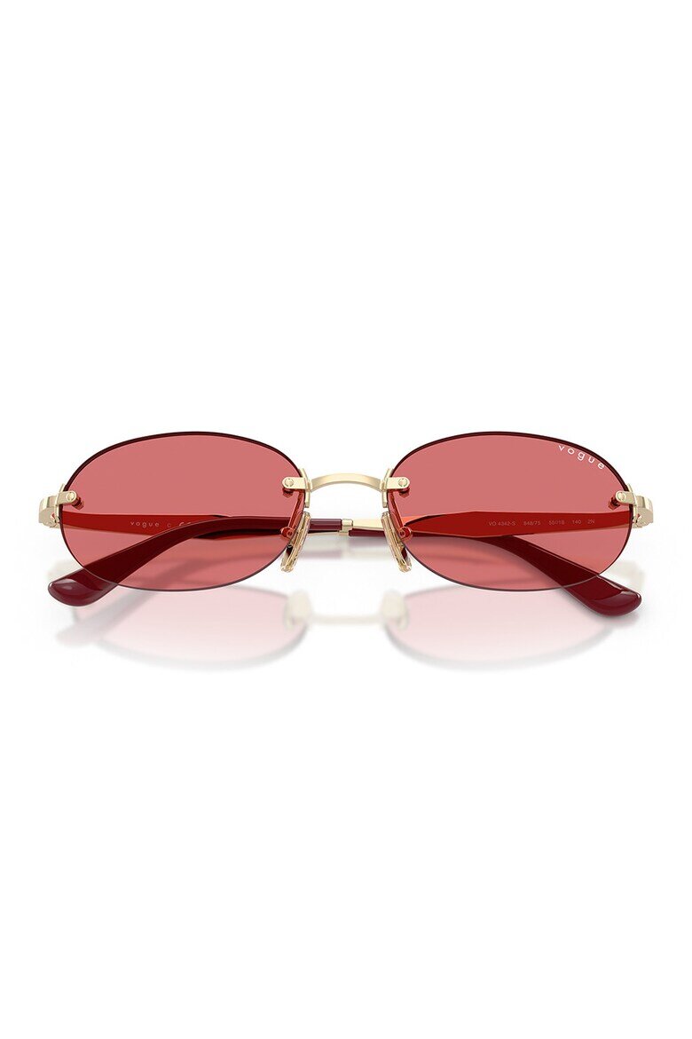 VOGUE EYEWEAR Овални слънчеви очила с метална рамка Златист/Бордо