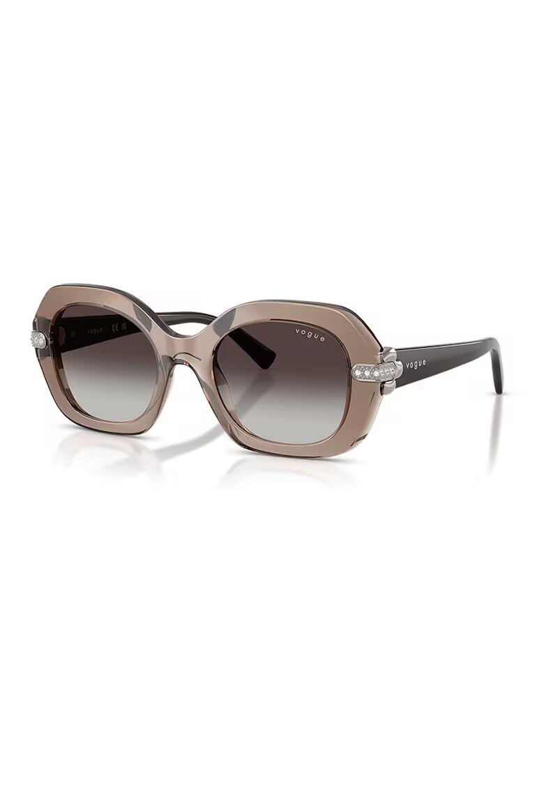 VOGUE EYEWEAR Овални слънчеви очила - Сиво-кафяв/Светло кафяво/Сребрист