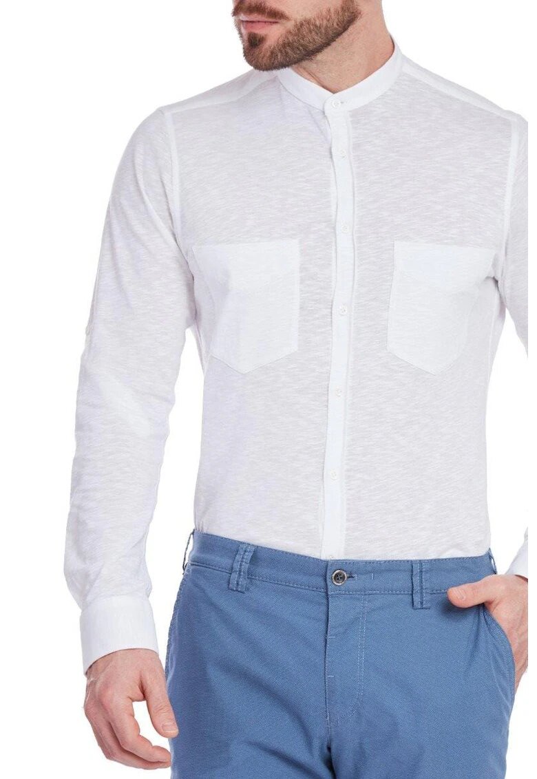 W Wegener Мъжка риза - slim fit 5957 - бяла