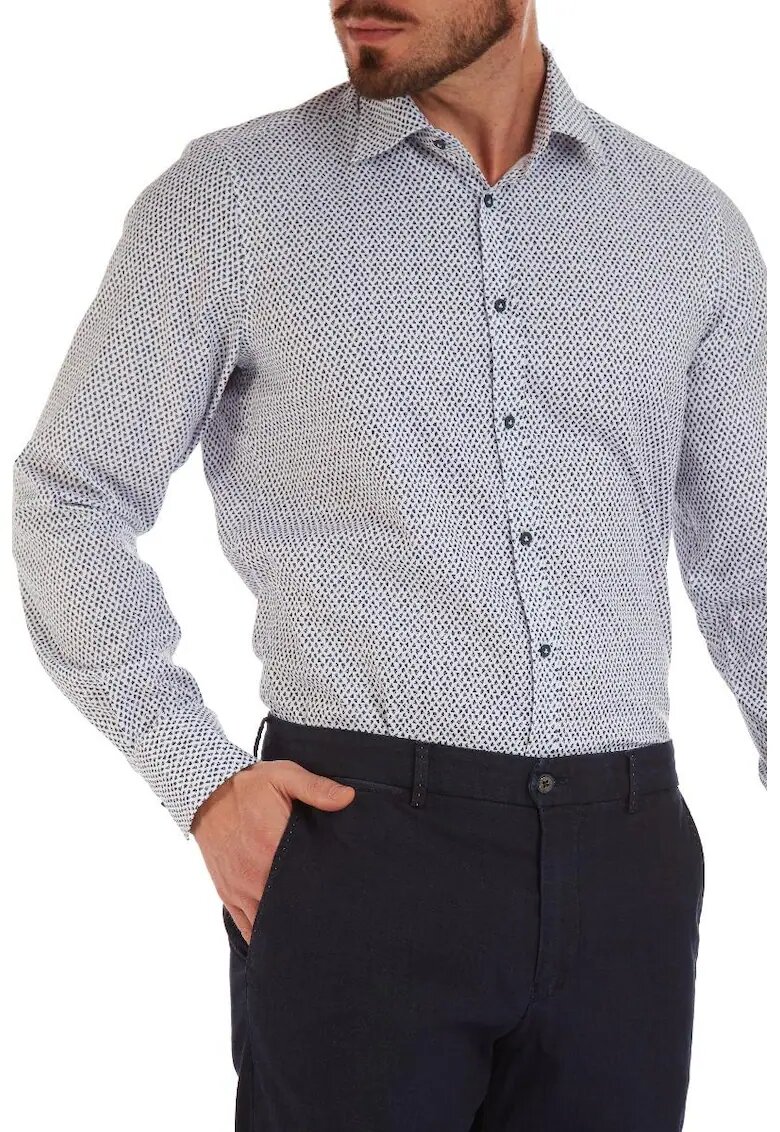 W Wegener Мъжка риза - slim fit 5965 - синя - S