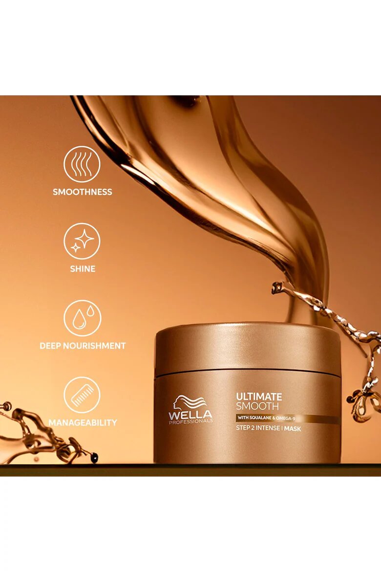 Wella Professionals Маска за коса Ultimate Smooth Хидратираща За суха и изтощена коса Със сквалан и омега 9 С антистатичен ефект 30 мл