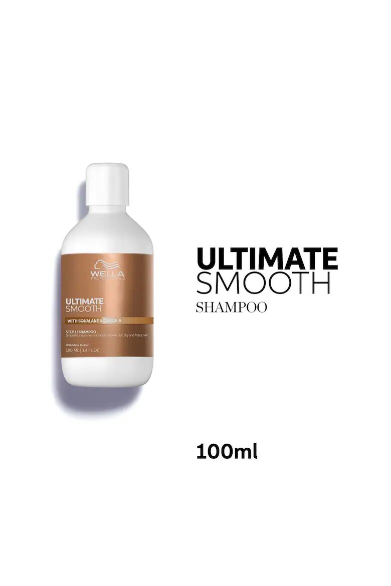 Wella Professionals Шампоан Ultimate Smooth Хидратиращ За суха и изтощена коса Със сквалан и омега 9 С антистатичен ефект 100 мл