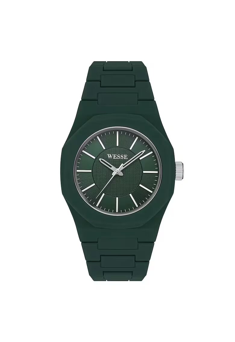 Wesse Мъжки часовник 41мм - кварцов механизъм - пластмасова каишка - Green