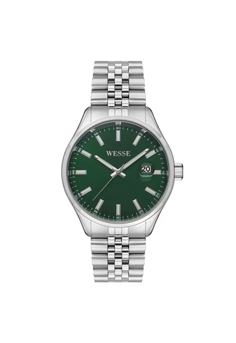 Wesse Мъжки часовник WWG206803 - 42мм - стоманена каишка - зелен циферблат - водоустойчив 5 ATM