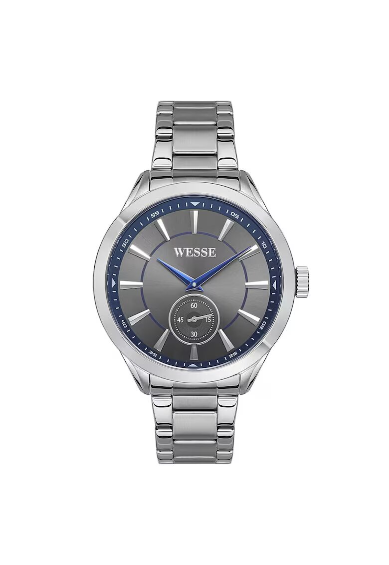 Wesse Мъжки часовник - WWG207501 - 44мм - метална каишка - водоустойчив 5 ATM - сребрист - Сребрист