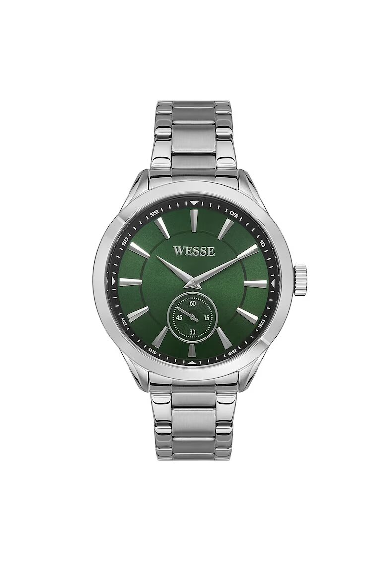 Wesse Мъжки часовник WWG207503 - 44 мм - стоманена каишка - зелен циферблат - водоустойчив 5 ATM