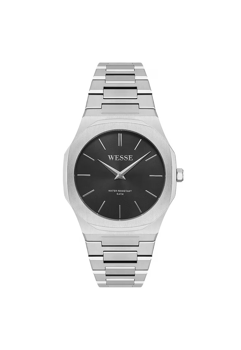 Wesse Мъжки часовник WWG402601 - 40 мм - метална каишка - водоустойчив 5 ATM - сребрист - черен