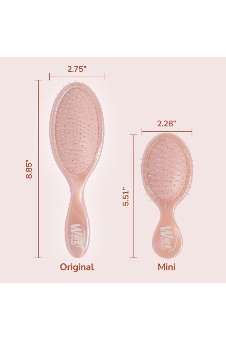 Wet Brush Комплект четки Holiday Original + Mini Duo Перлено светлорозов