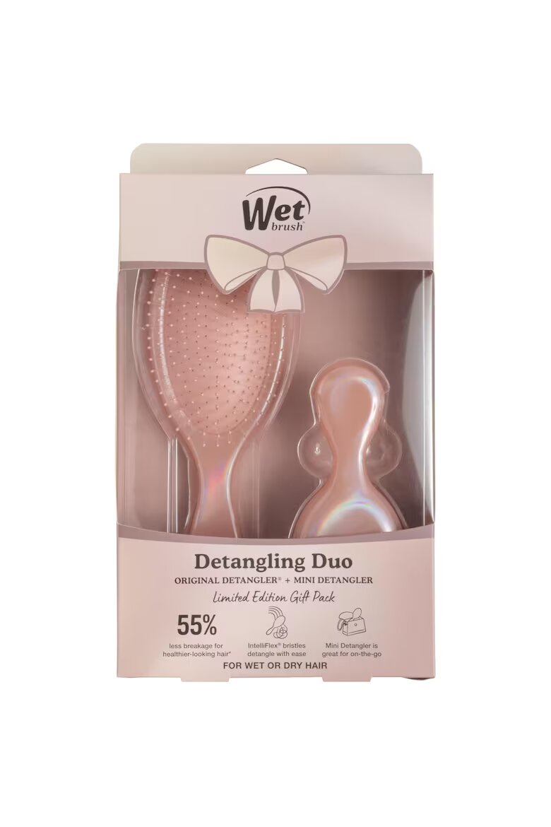 Wet Brush Комплект четки Holiday Original + Mini Duo Перлено светлорозов