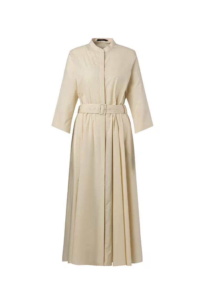 Windsor Midi Dress With Waist Belt - Крем